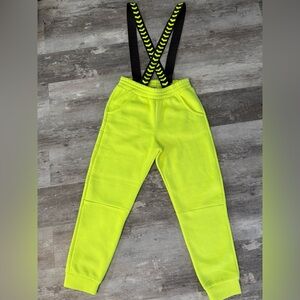 Neon Yellow Women's Joggers with Straps